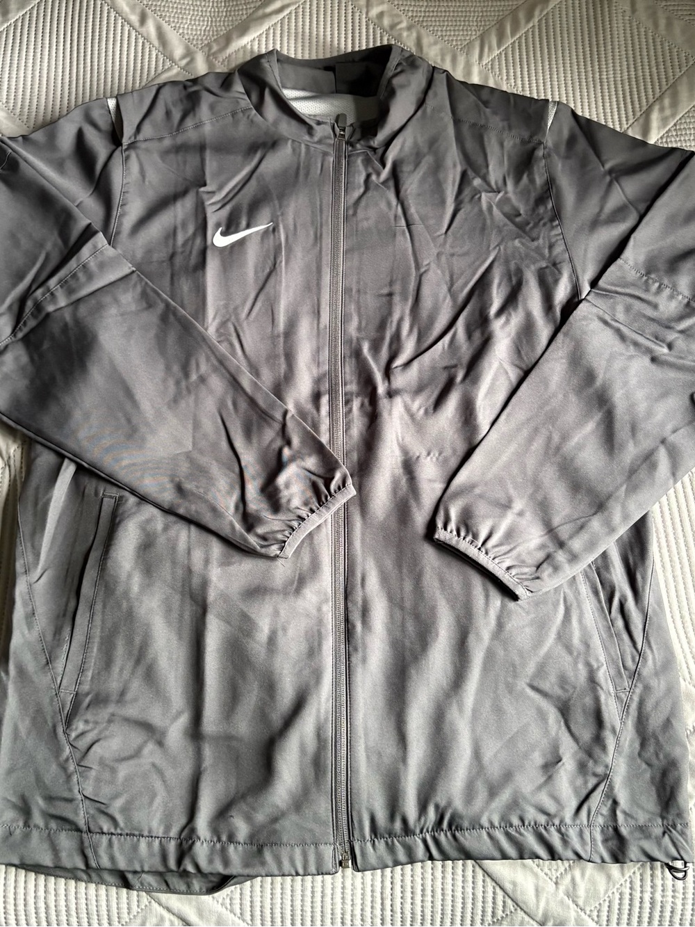 Nike Gray Lightweight Full-Zip Windbreaker Jacket